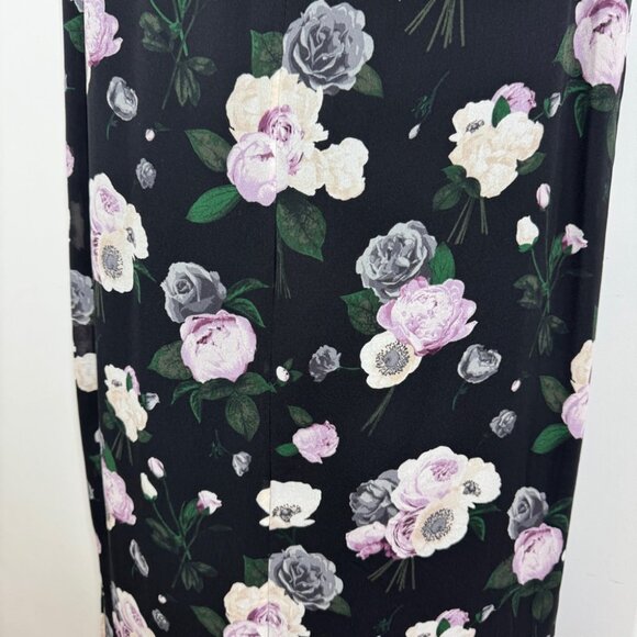 Equipment Femme Black Floral Silk Shift Dress Size S Sleeveless Chic Summer Boho - Picture 11 of 12